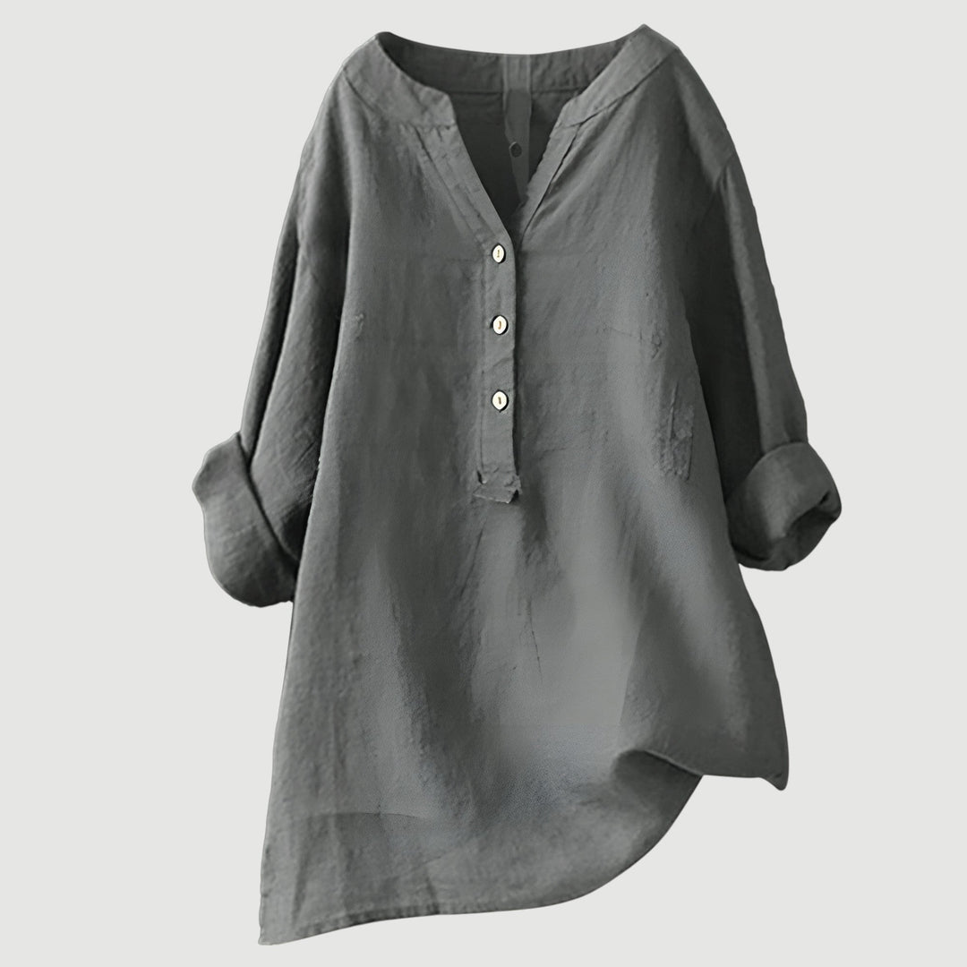 Eabha - White V-Neck Blouse
