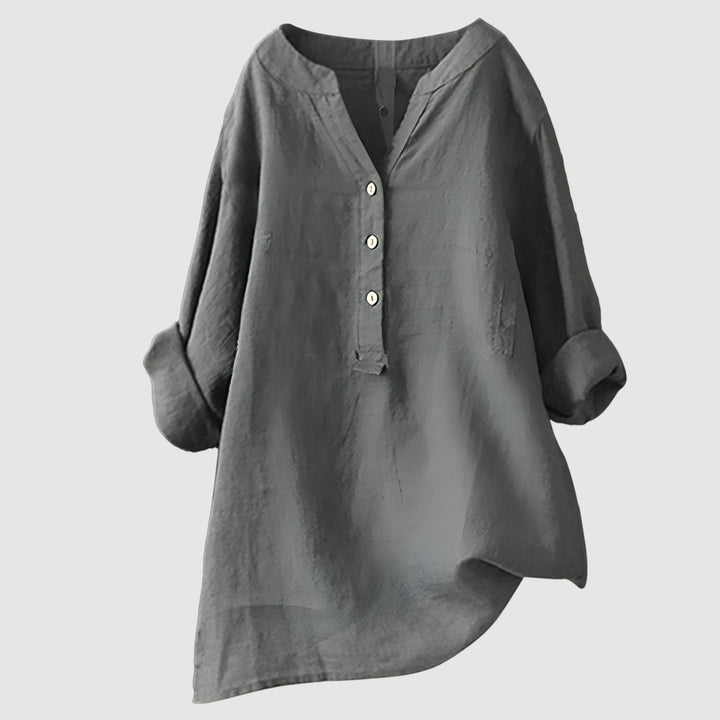 Eabha - White V-Neck Blouse