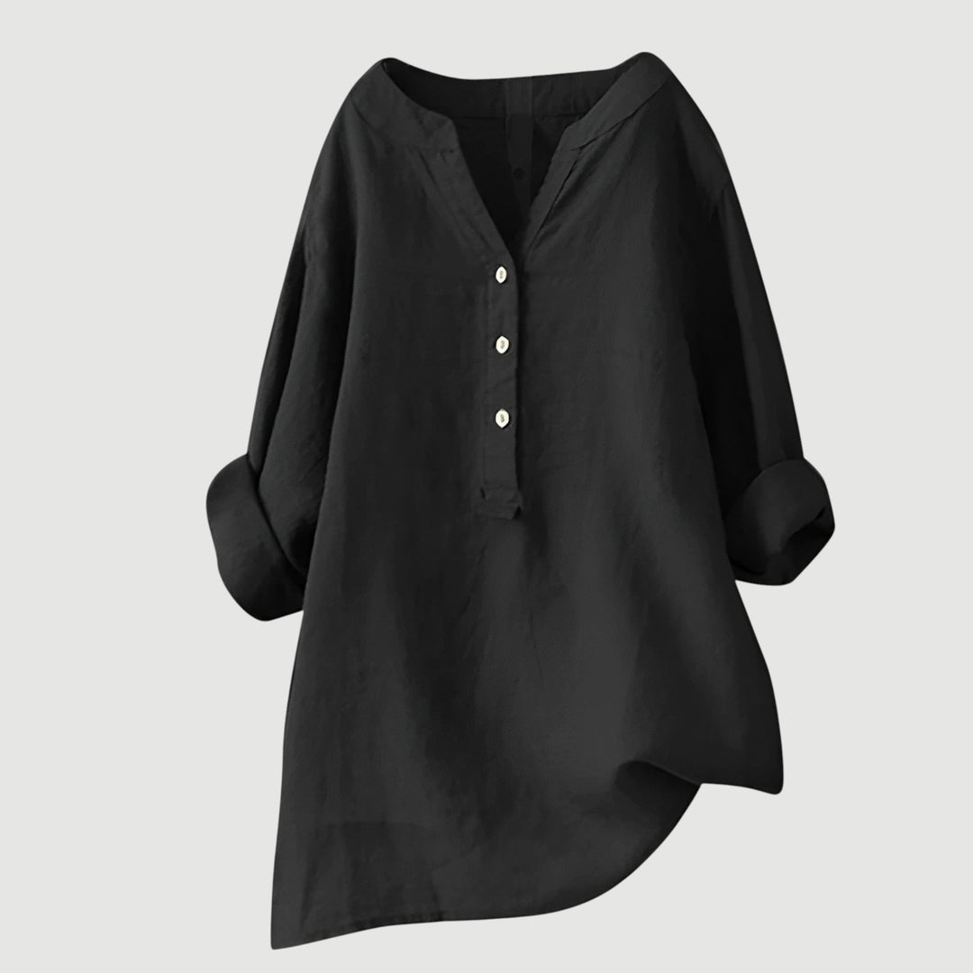 Eabha - White V-Neck Blouse