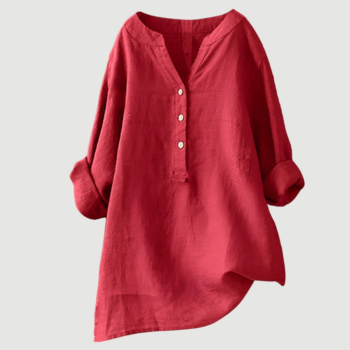 Eabha - White V-Neck Blouse