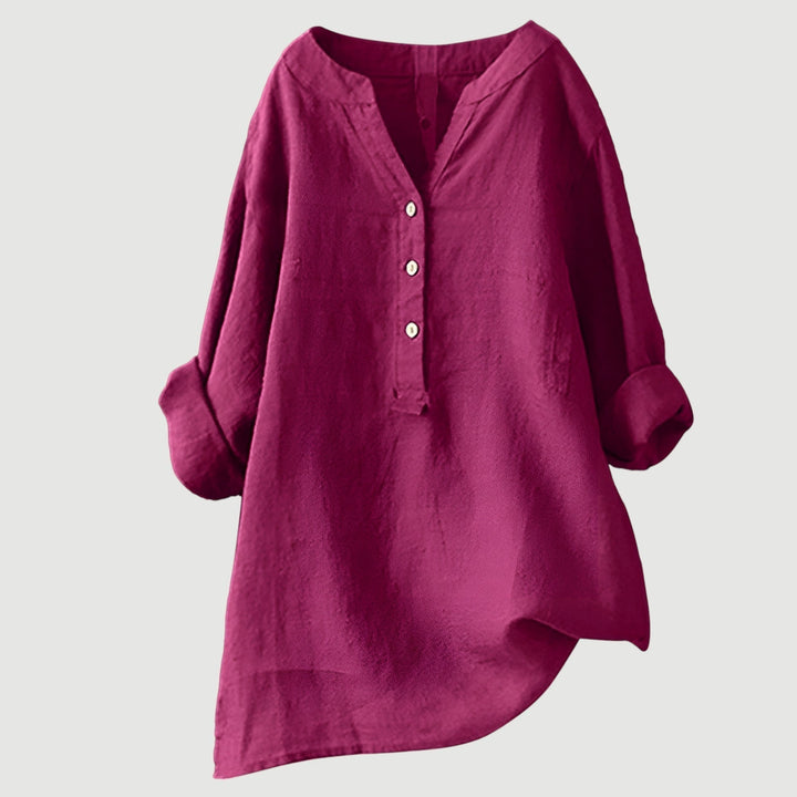 Eabha - White V-Neck Blouse