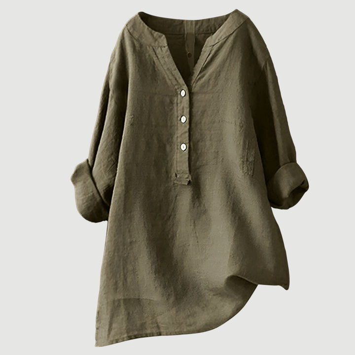 Eabha - White V-Neck Blouse