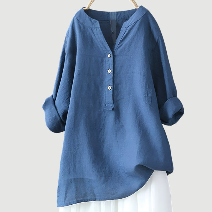 Eabha - White V-Neck Blouse