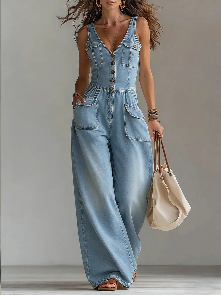 Sofia | Combinaison en Denim Décontracté