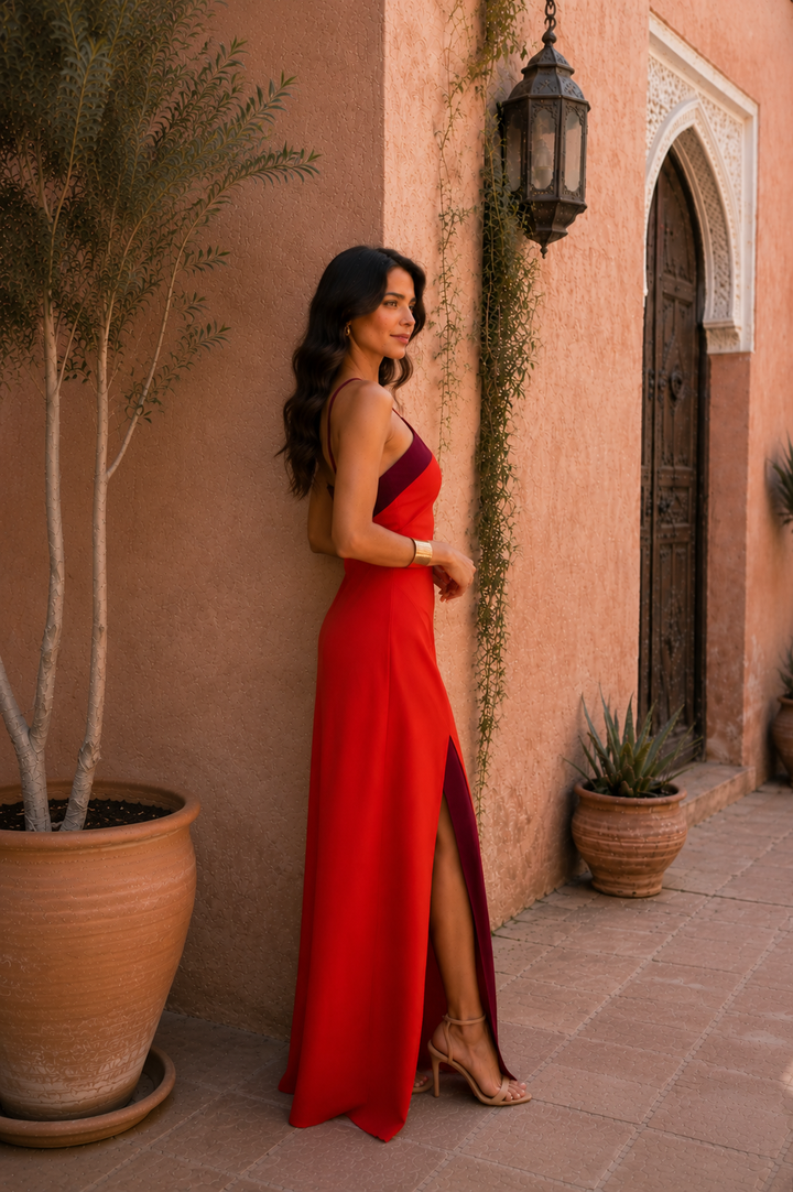 Gaëlle | Robe Longue Halter avec Fente