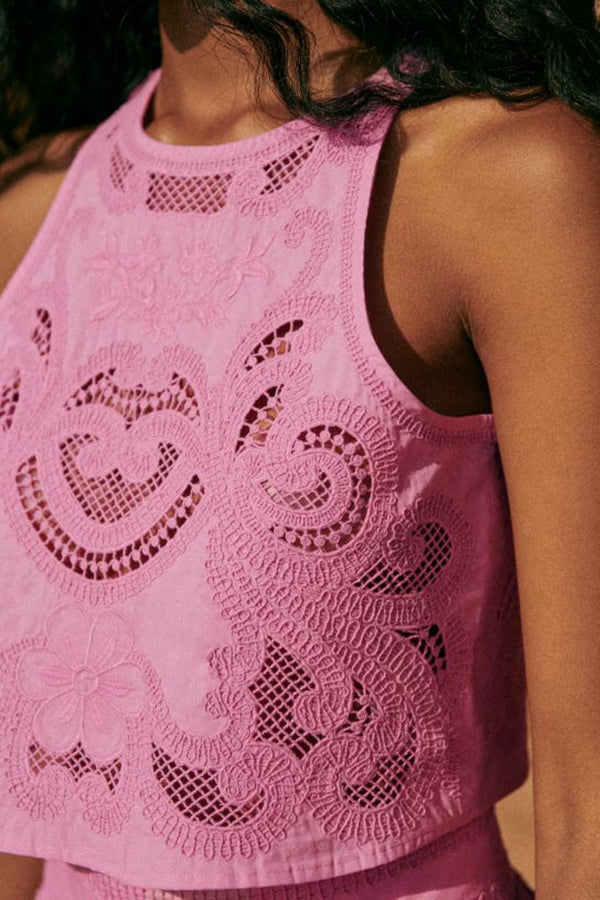 Gráinne - Pink Lace Set