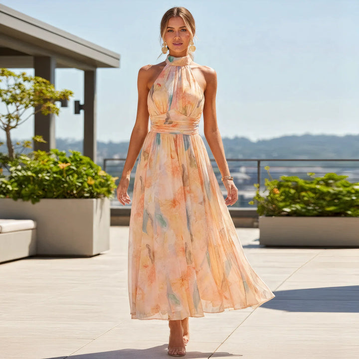 Eléna | Robe Imprimée Dos Nu