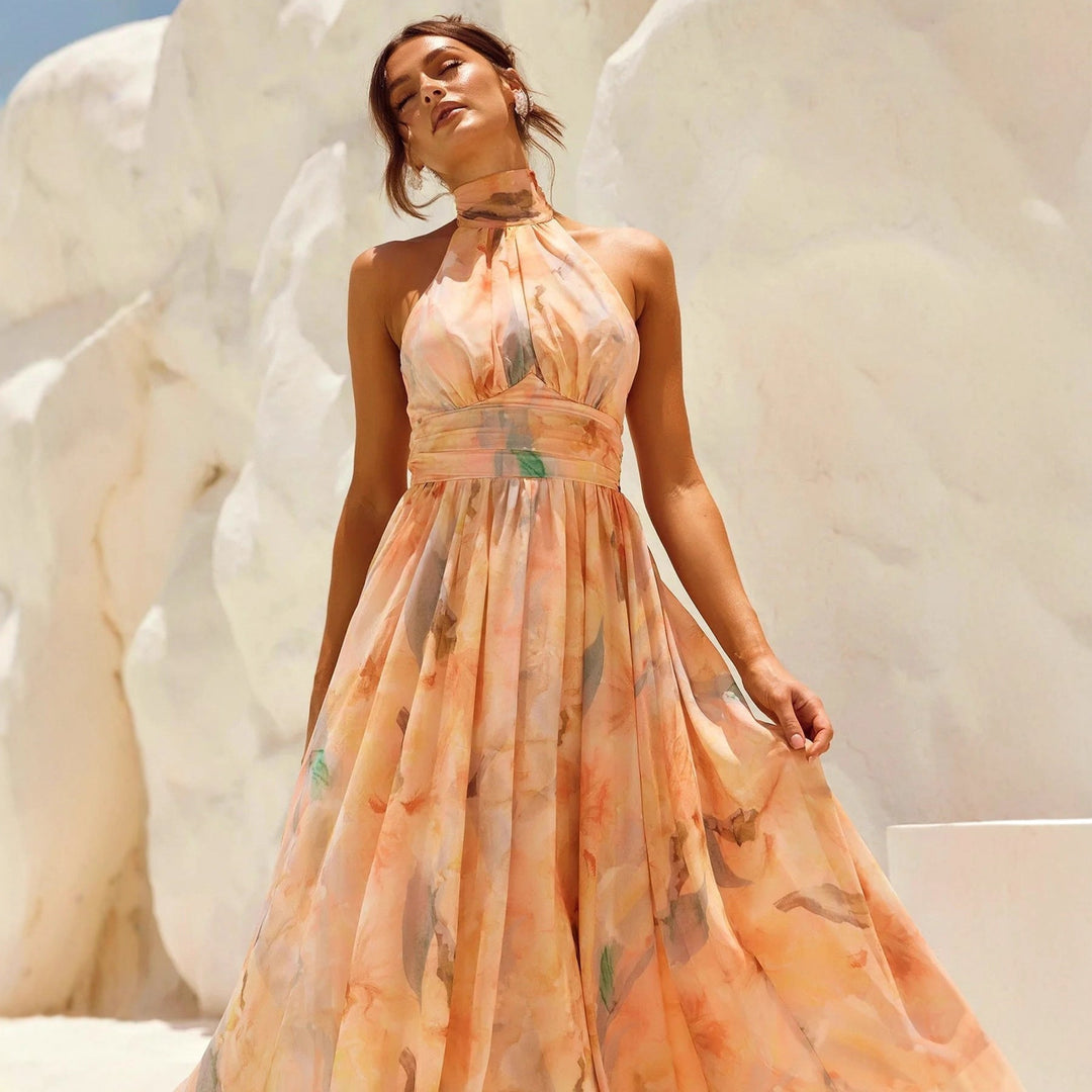 Eléna | Robe Imprimée Dos Nu