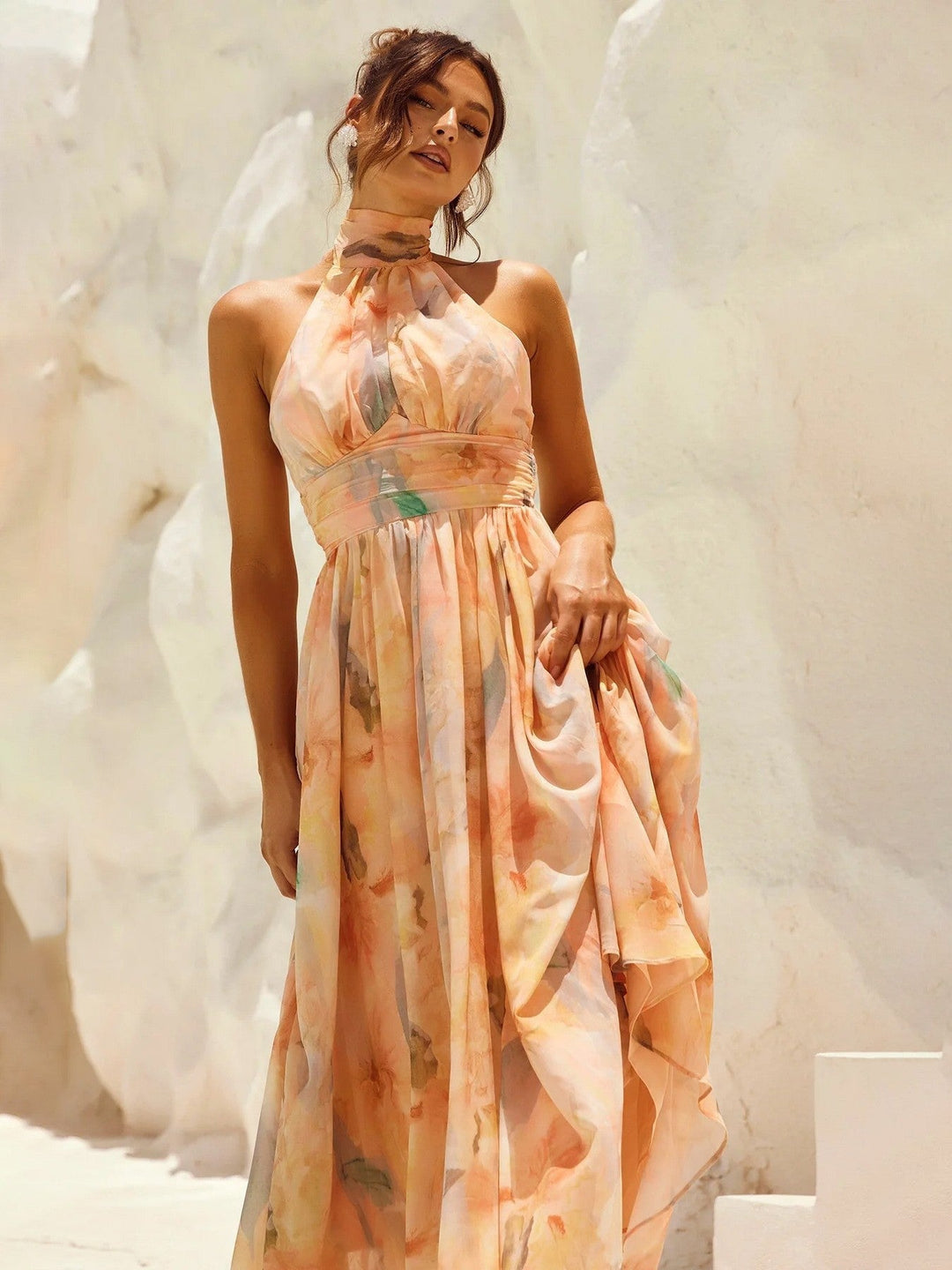 Eléna | Robe Imprimée Dos Nu