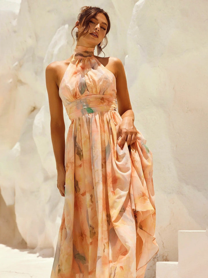 Eléna | Robe Imprimée Dos Nu