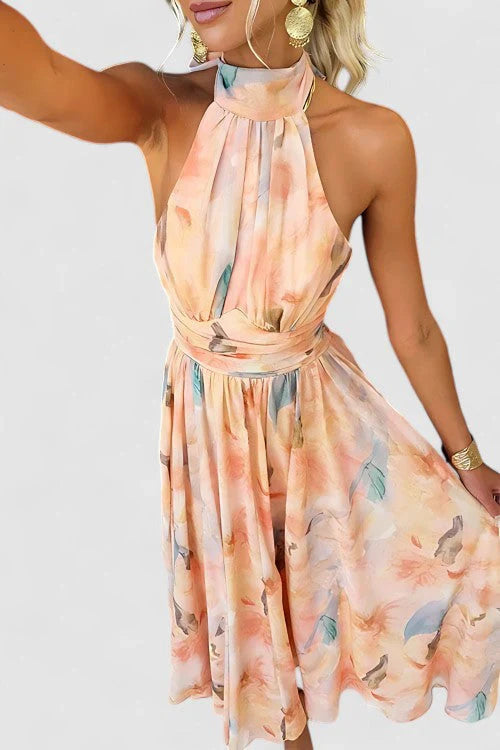 Eléna | Robe Imprimée Dos Nu