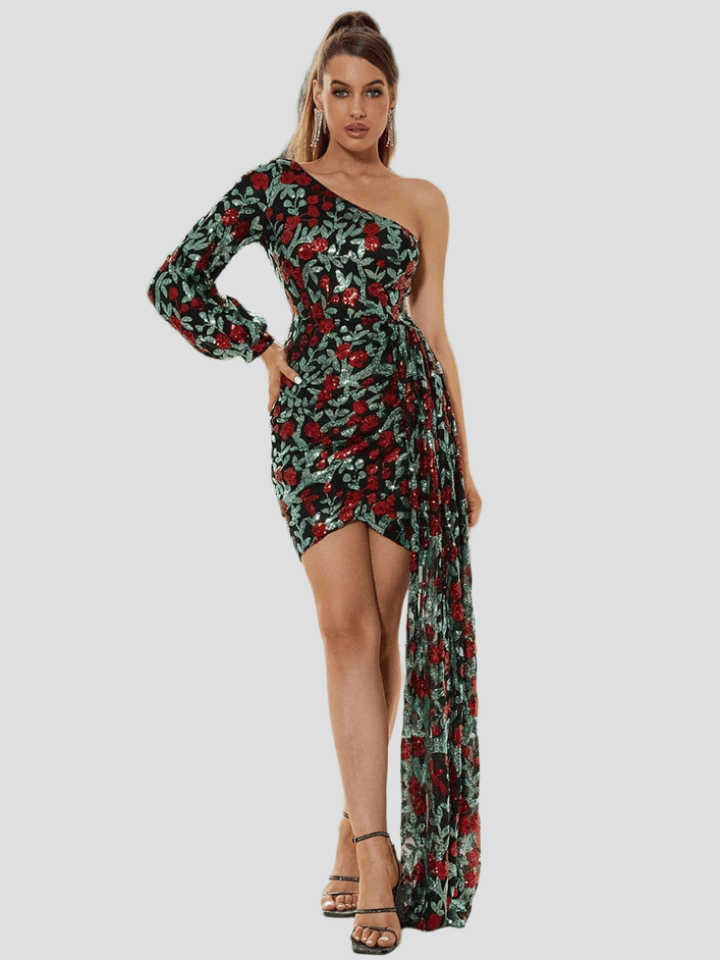 Huguette | Robe Maxi Fleurie Asymétrique