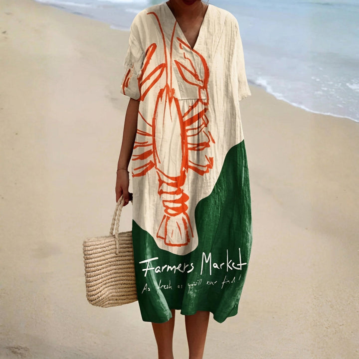 Fionnuala - Cotton Graphic Dress