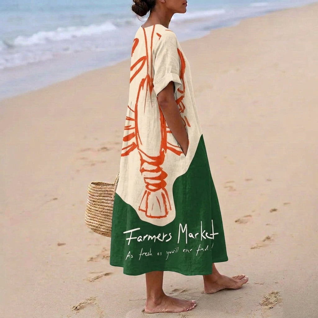 Fionnuala - Cotton Graphic Dress