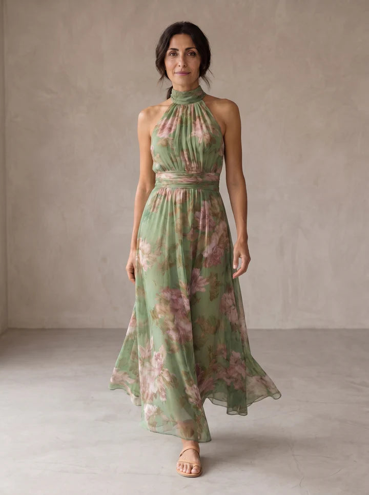 Manon | Robe Maxi en Mousseline Fleurie