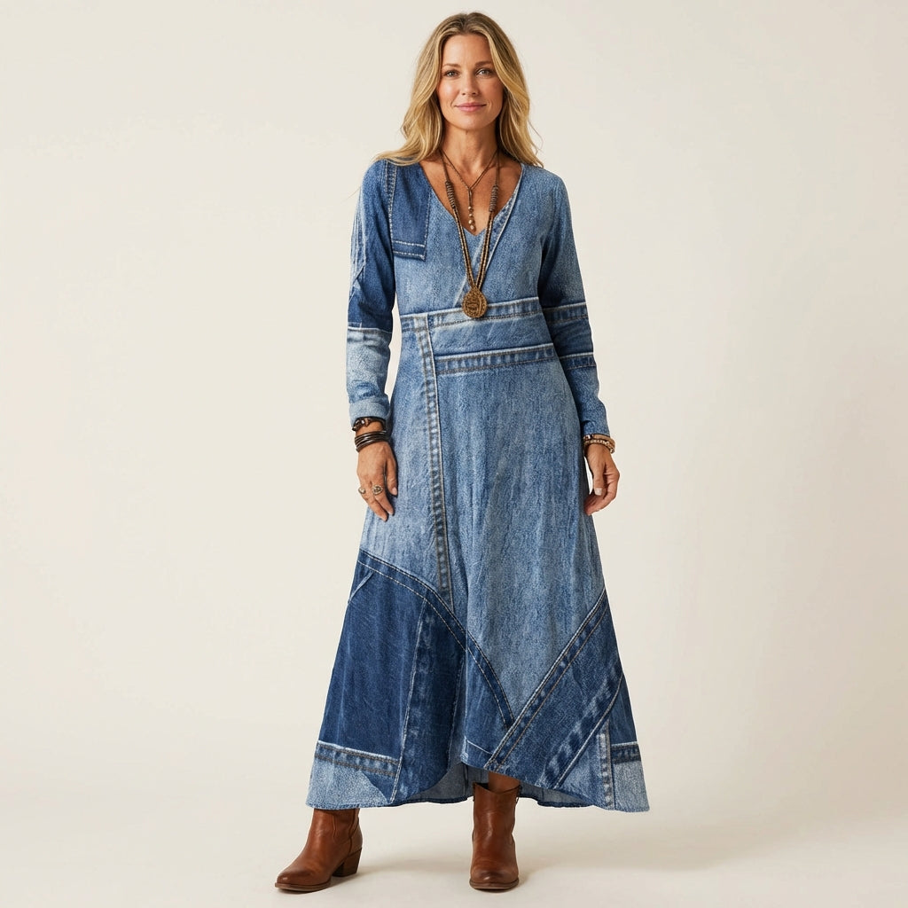 Adriana | Robe Midi en Jean Vintage
