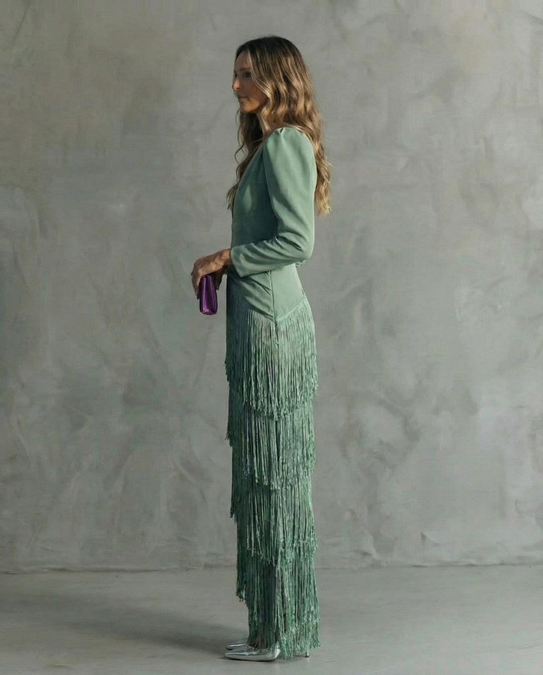 Camille | Robe Élégante à Manches Frangées