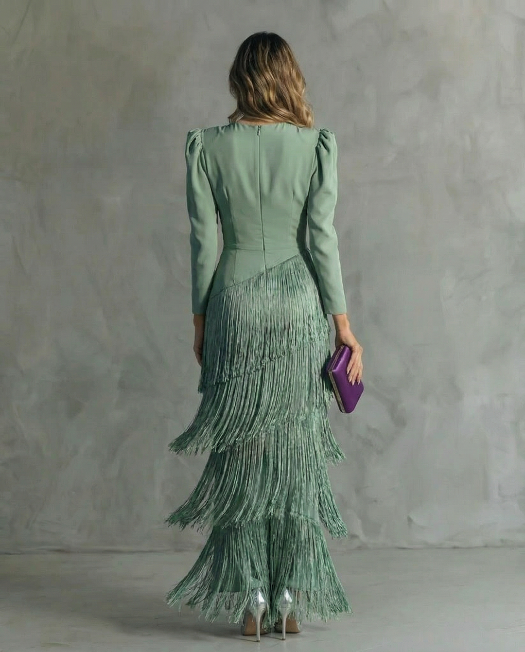 Camille | Robe Élégante à Manches Frangées