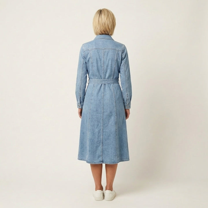 Maribell | Robe Maxi en Denim à Manches Longues