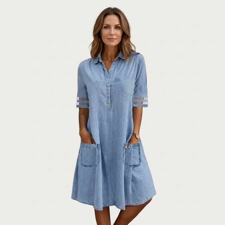 Wonda | Robe Chemise en Denim Décoloré