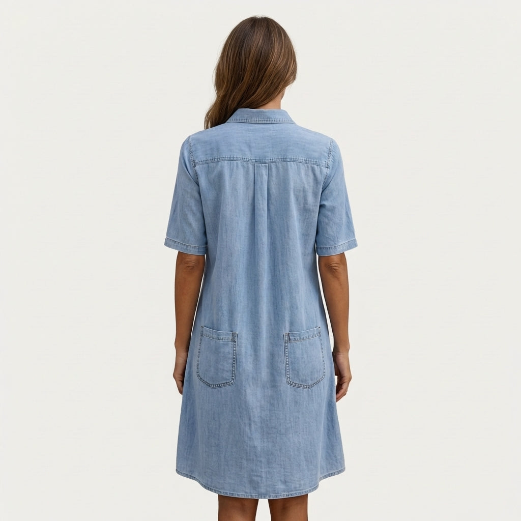 Wonda | Robe Chemise en Denim Décoloré