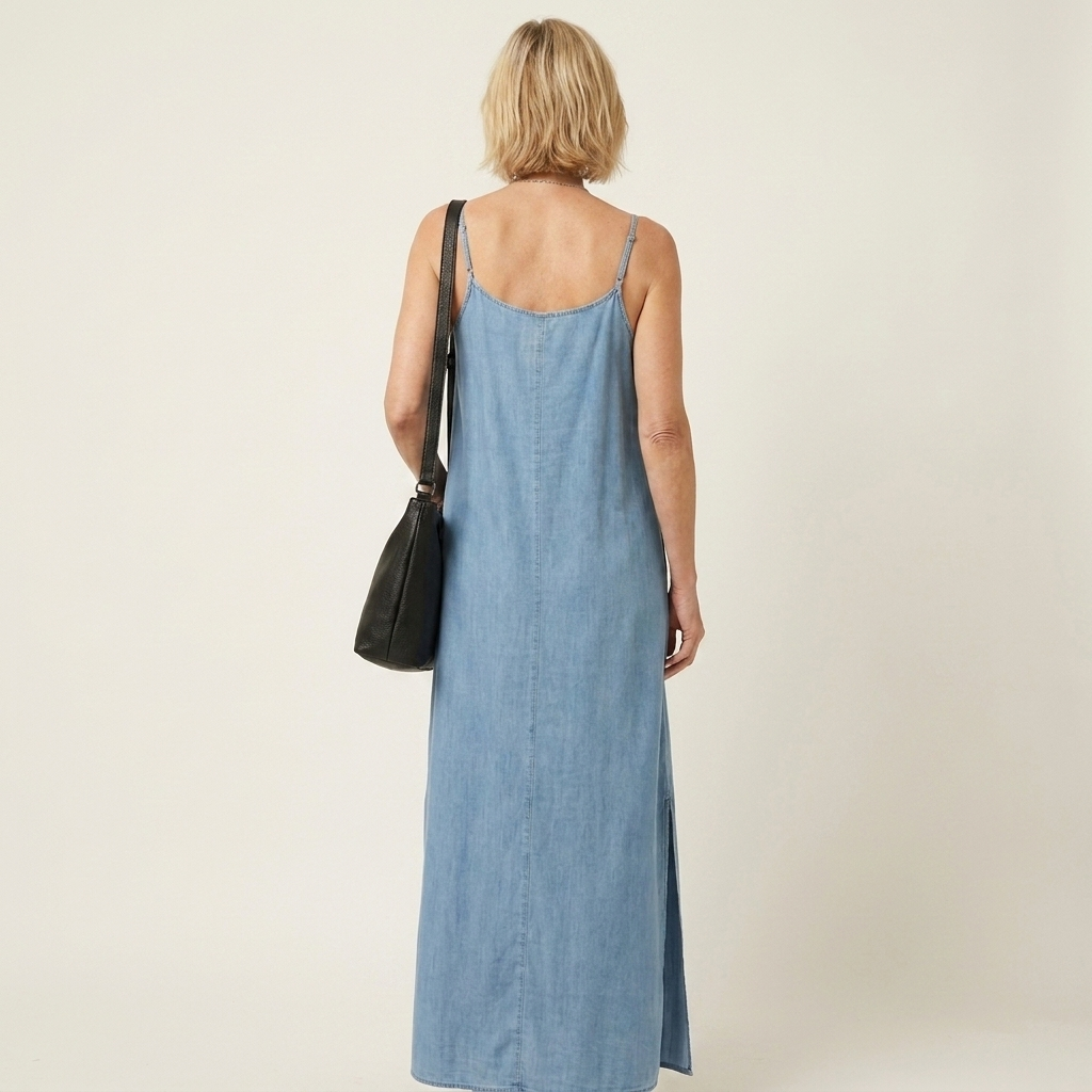 Azure | Robe Maxi en Denim avec Fente Latérale