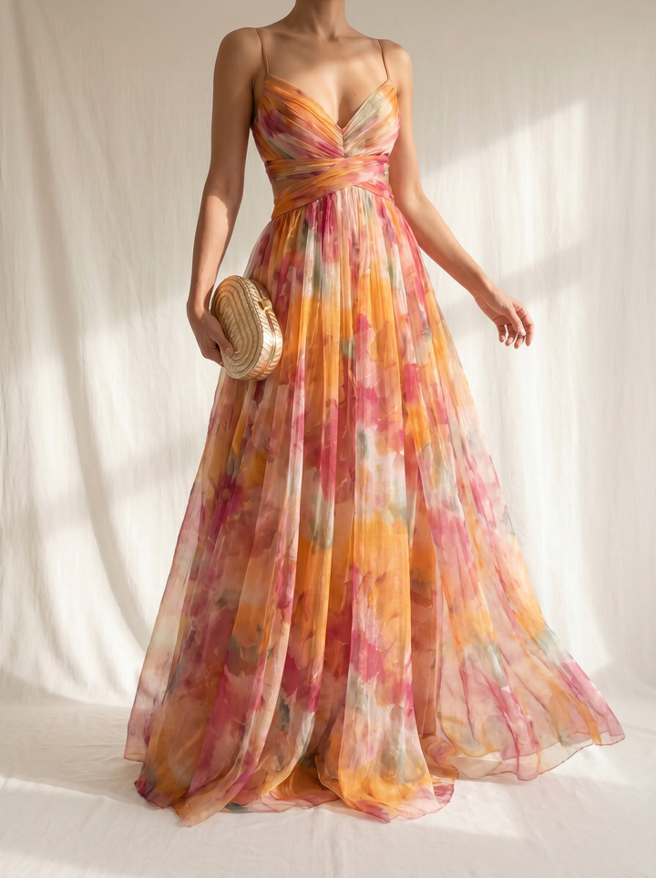 Gisèle | Robe Maxi Fleurie Enchanteresse