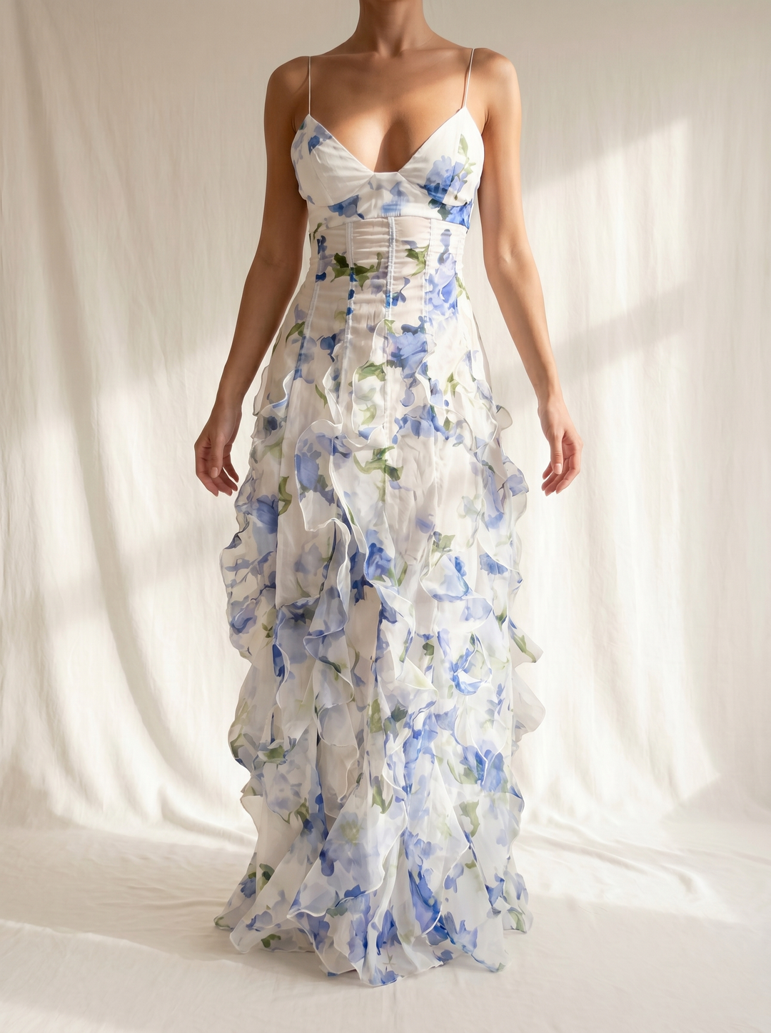 Ulrike | Robe Midi Fleurie à Volants