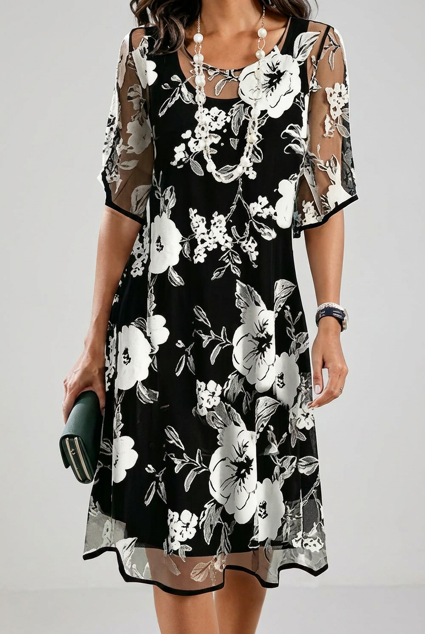 Coline | Robe en Mousseline Fleurie