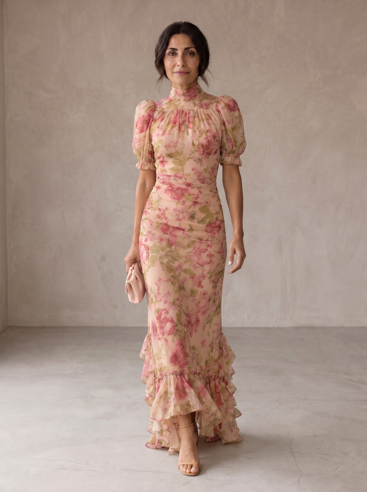 Rosalie | Robe Longue Fleurie en Mousseline