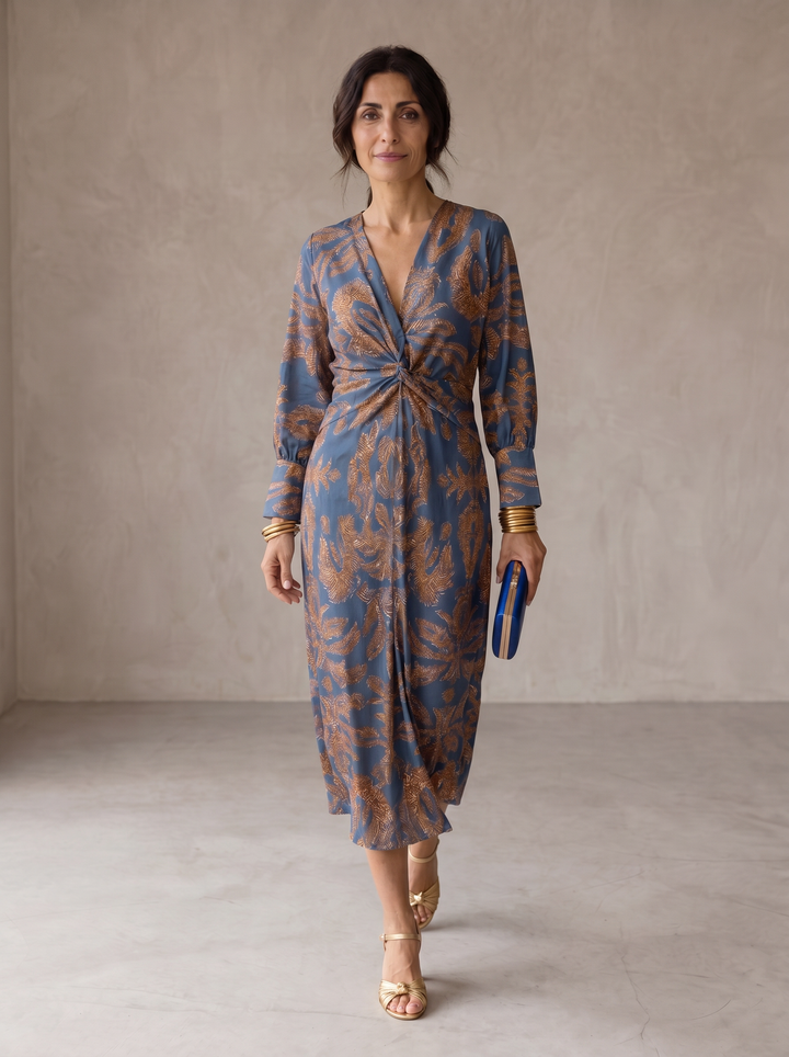 Céline | Robe Midi Élégance Fleurie