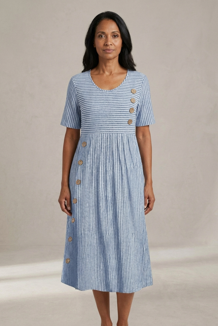Francine | Robe Midi Rayée