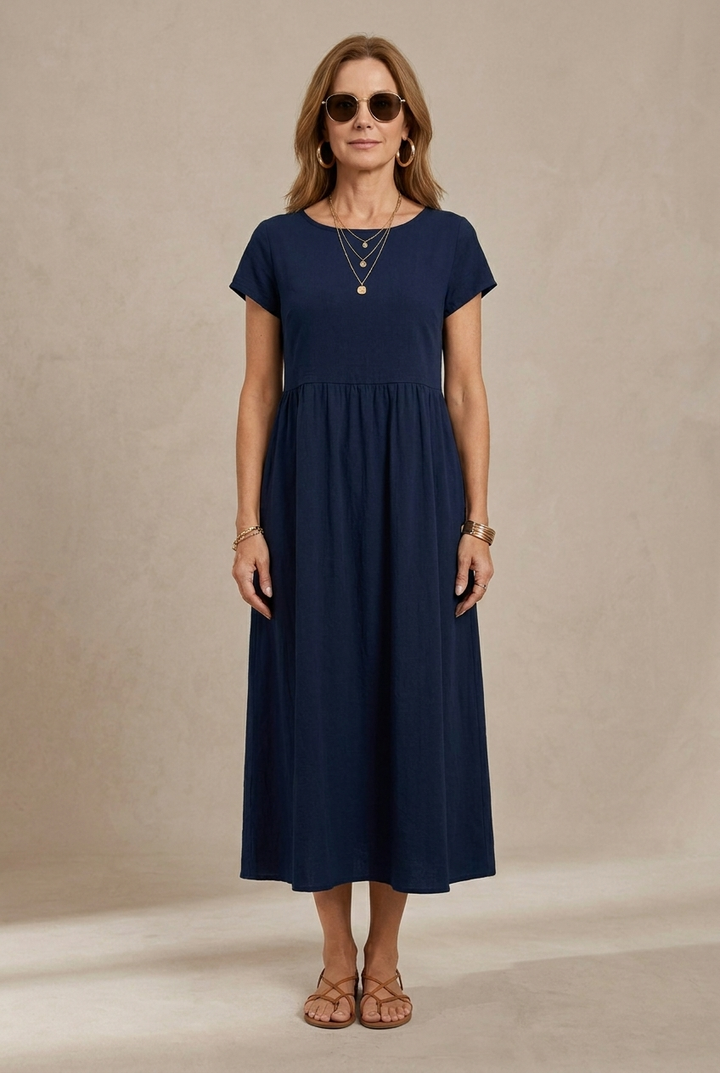 Sidonie | Robe Midi Coton-Soie