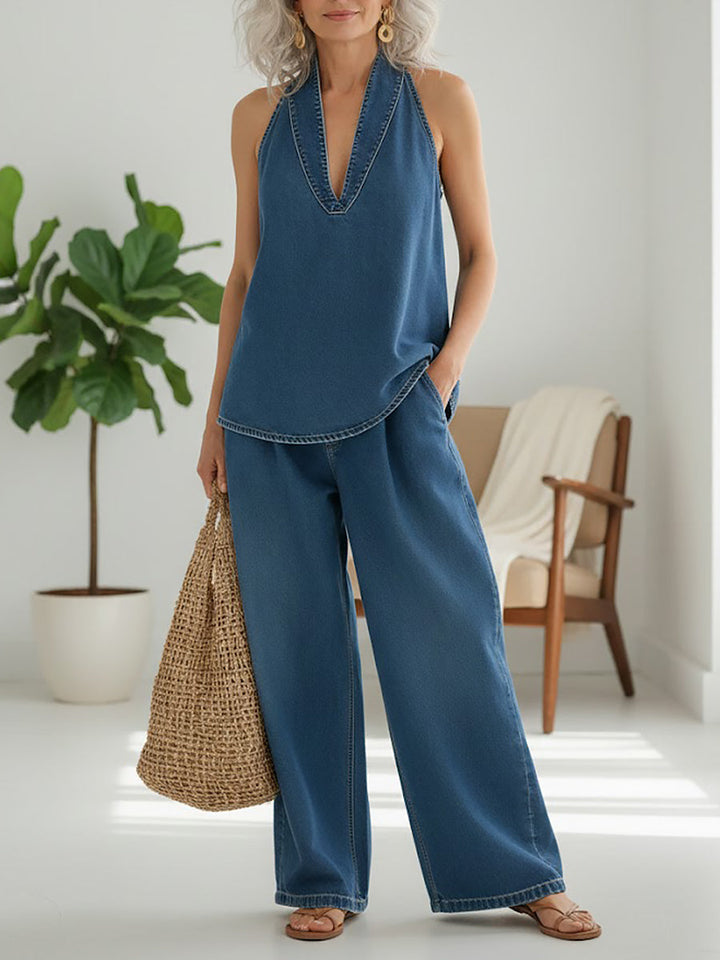 Ivy | Ensemble Coordonné Denim Effet Vintage Lavé Doux