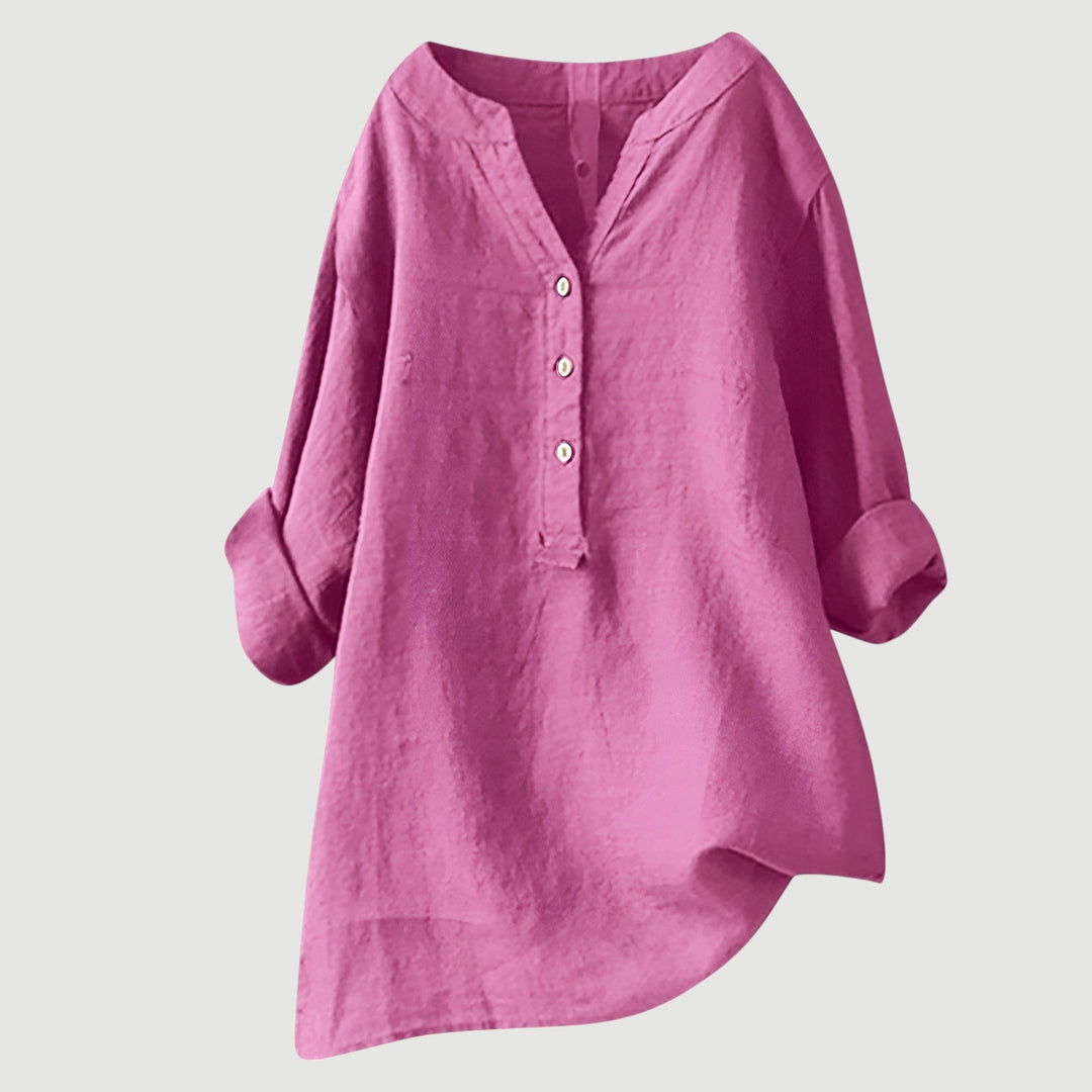 Eabha - White V-Neck Blouse